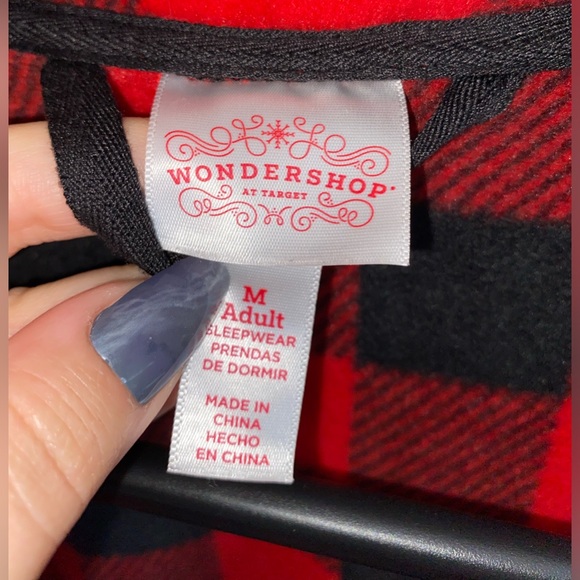 Red plaid home robe unisex - Picture 4 of 5